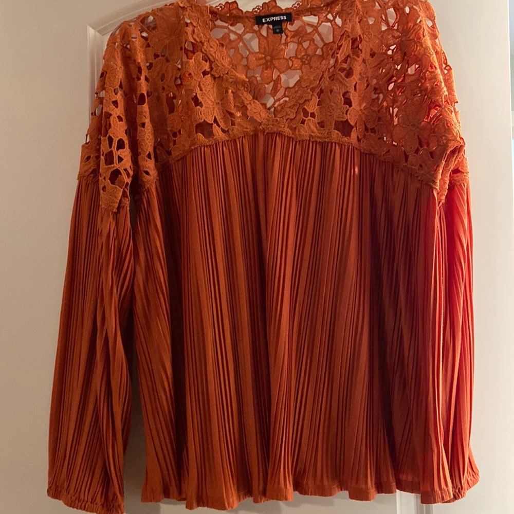 Express Rust Cut Out Blouse